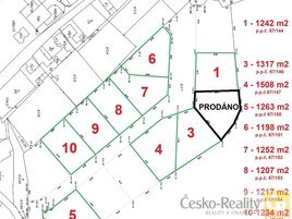 PRODÁNO  - stavební pozemek č. 2 / 1226 m² Řehlovice - Dubice, okres Ústí nad Labem, (1 990 Kč/1 m²)