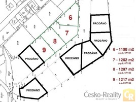 Prodej stavebního pozemku č. 9 / 1217 m² Řehlovice - Dubice, okres Ústí nad Labem, (1 990 Kč/1 m²)